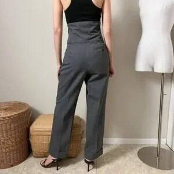 vintage dries van noten gray ultra high rise ribcage corset trousers pants - Picture 7 of 10